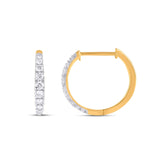 Classic 10K Yellow Gold & Diamond Hoop Earring
